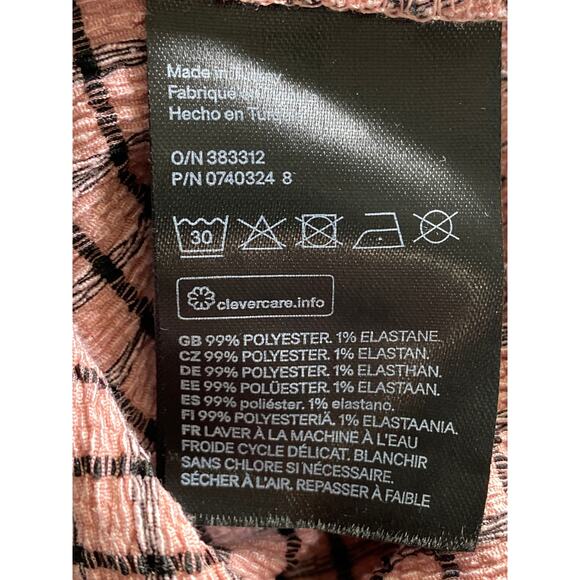 Smocked Waist Long Sleeve Milkmaid Pinup Crop Top Size M V Neck H&M Feminine - Picture 7 of 9